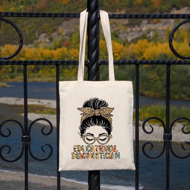 Cute Educational Diagnostician Teacher Appreciation Week Men Women Canvas Tote Bag, funny design