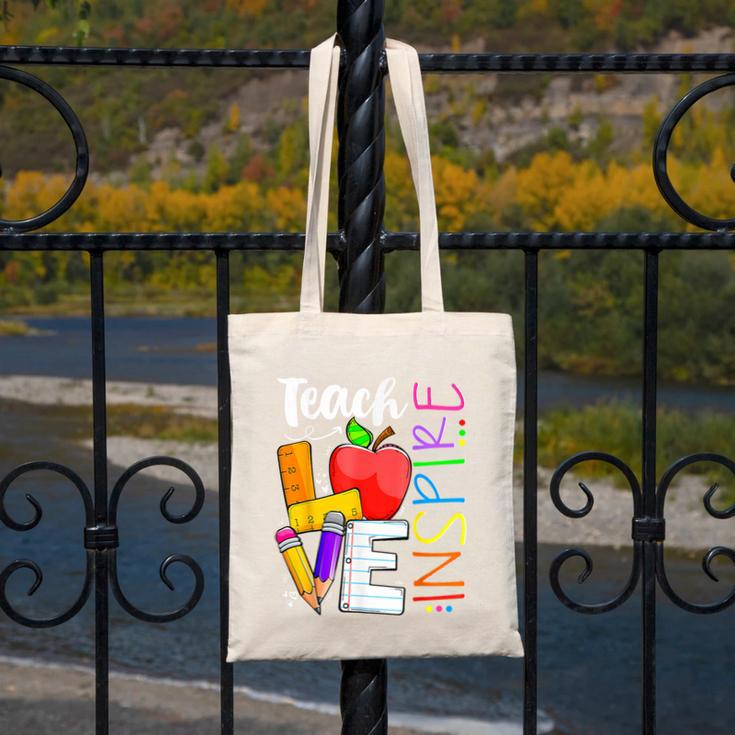 Cute Teach Love And Inspire Men Women Teacher Canvas Tote Bag, funny design Cute Teach Love And Inspire Men Women Teacher Canvas Tote Bag, funny design