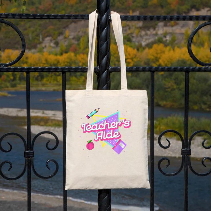 Cute Teacher's Aide Shirt 80's 90's Back To School For Men Women Canvas Tote Bag, funny design