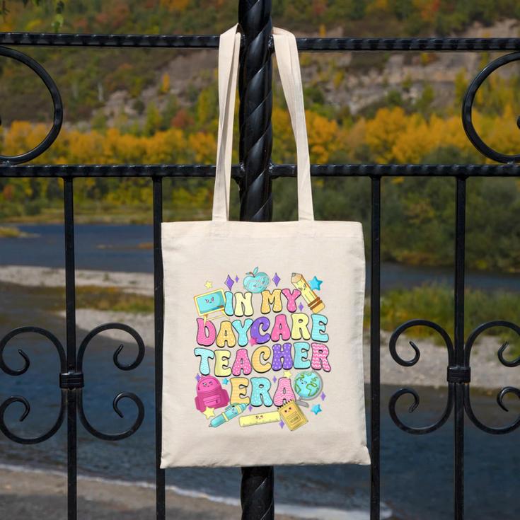 In My Daycare Teacher Era Daycare Provider Kids Canvas Tote Bag, funny design