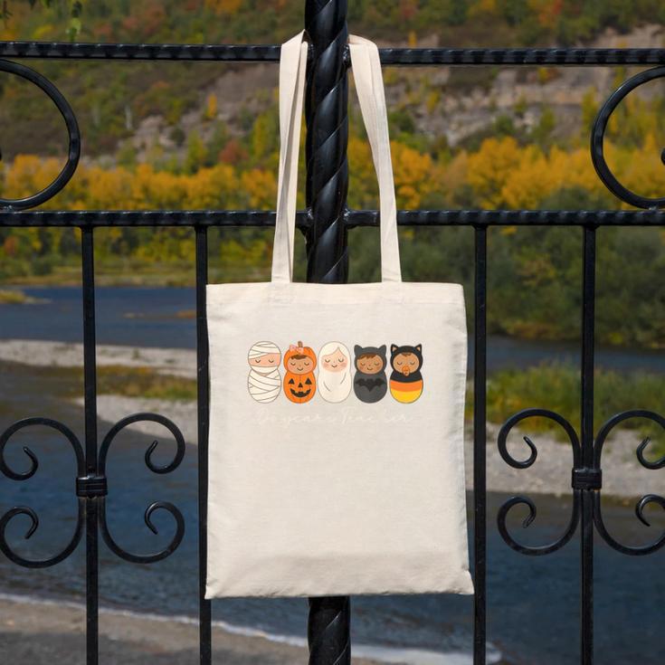 Daycare Teacher Halloween Infant Squad Spooky Childcare Fall Canvas Tote Bag, funny design