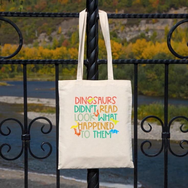 Dinosaurs Didnt Read Book Lover Boys Kids Teacher Canvas Tote Bag, funny design Dinosaurs Didnt Read Book Lover Boys Kids Teacher Canvas Tote Bag, funny design