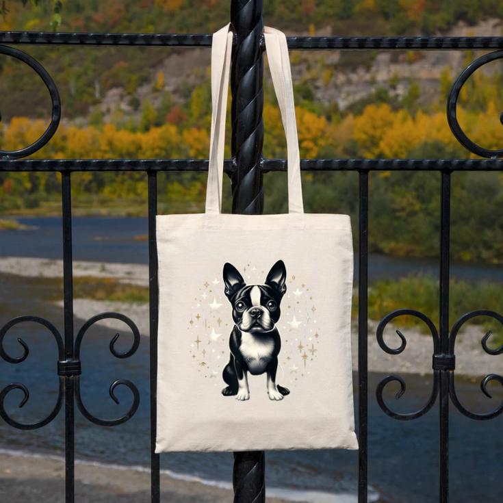 Dog Boston Terrier For Men Women Canvas Tote Bag, funny design