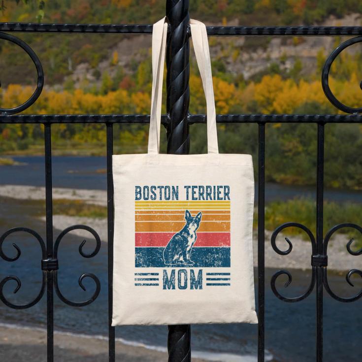 Dog Boston Terrier Mom Vintage Boston Terrier Mom Canvas Tote Bag, Couple Gifts, Mom Gifts, Boston Terrier Mom Gifts, funny design