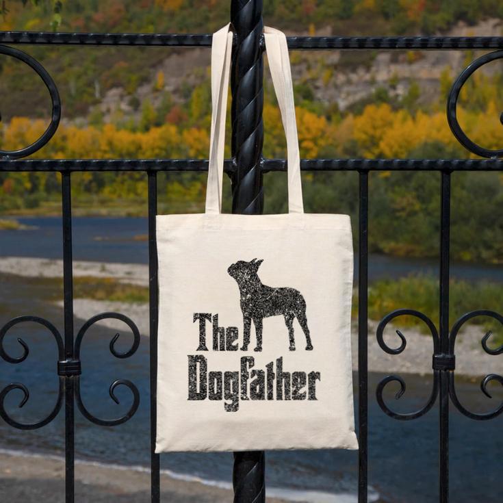 The Dogfather Boston Terrier Dog Funny Dog Gift T-Shirt For Men Women Girls Kids Canvas Tote Bag, funny design