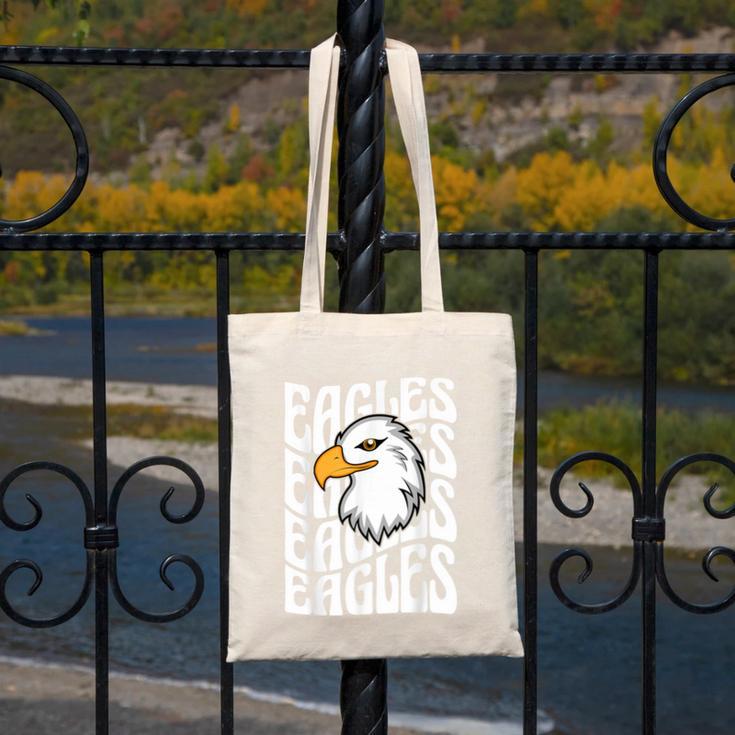 Eagles School Sports Fan Team Spirit Teacher Parent Student Canvas Tote Bag, funny design