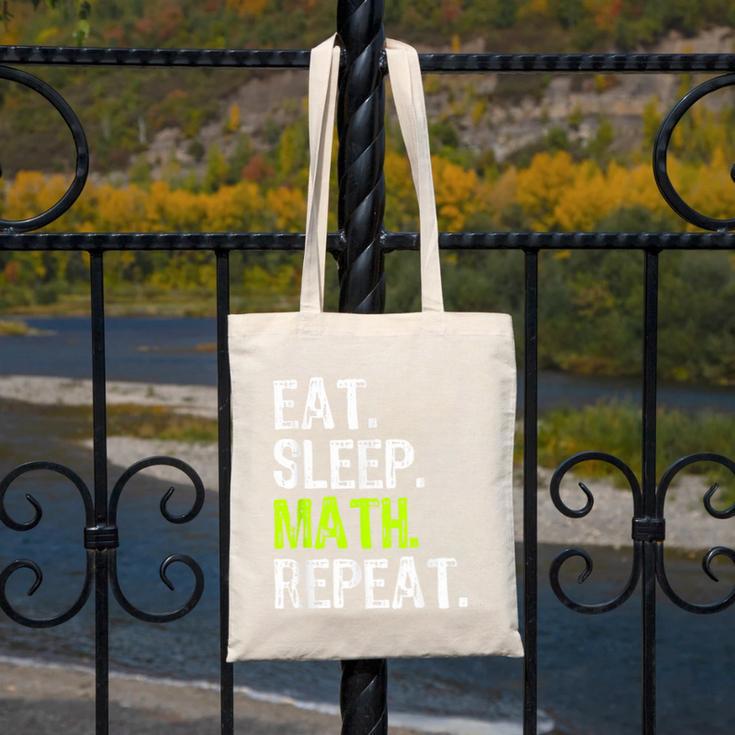 Eat Sleep Math Repeat Teacher Lover Canvas Tote Bag, funny design Eat Sleep Math Repeat Teacher Lover Canvas Tote Bag, funny design