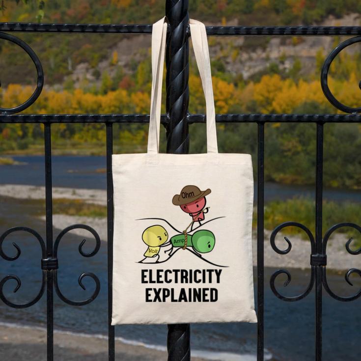 Electricity Explained Physics Nerd I Teacher School Canvas Tote Bag, funny design Electricity Explained Physics Nerd I Teacher School Canvas Tote Bag, funny design