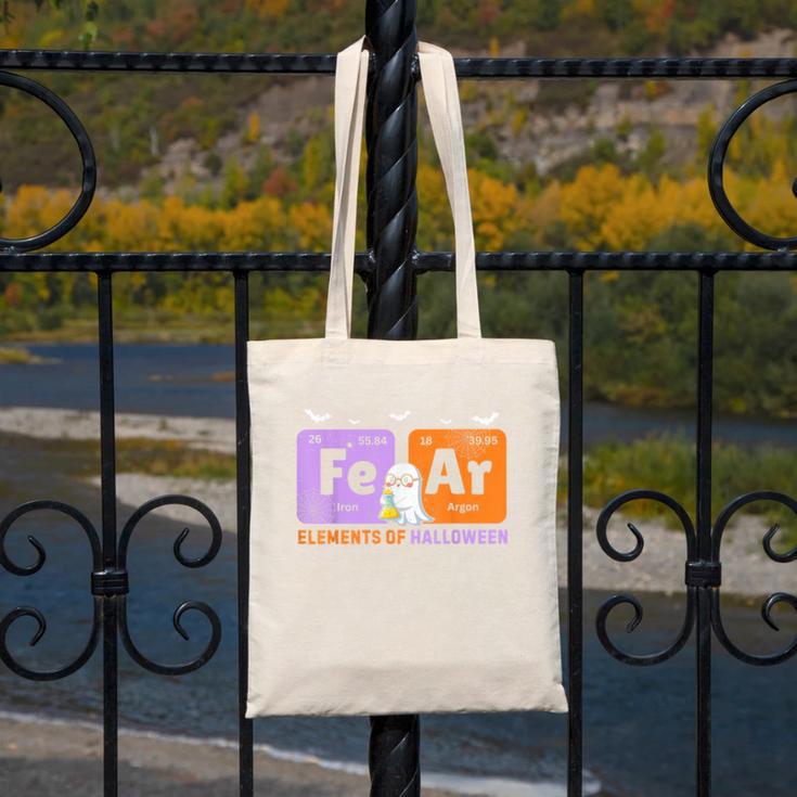 Elements Of Halloween Fear Periodically Chemistry Teacher Canvas Tote Bag, funny design Elements Of Halloween Fear Periodically Chemistry Teacher Canvas Tote Bag, funny design