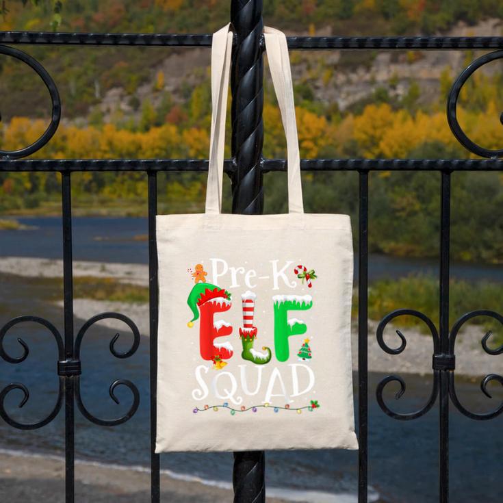 Elf Squad Pre-k Teacher Christmas Child Xmas Canvas Tote Bag, funny design