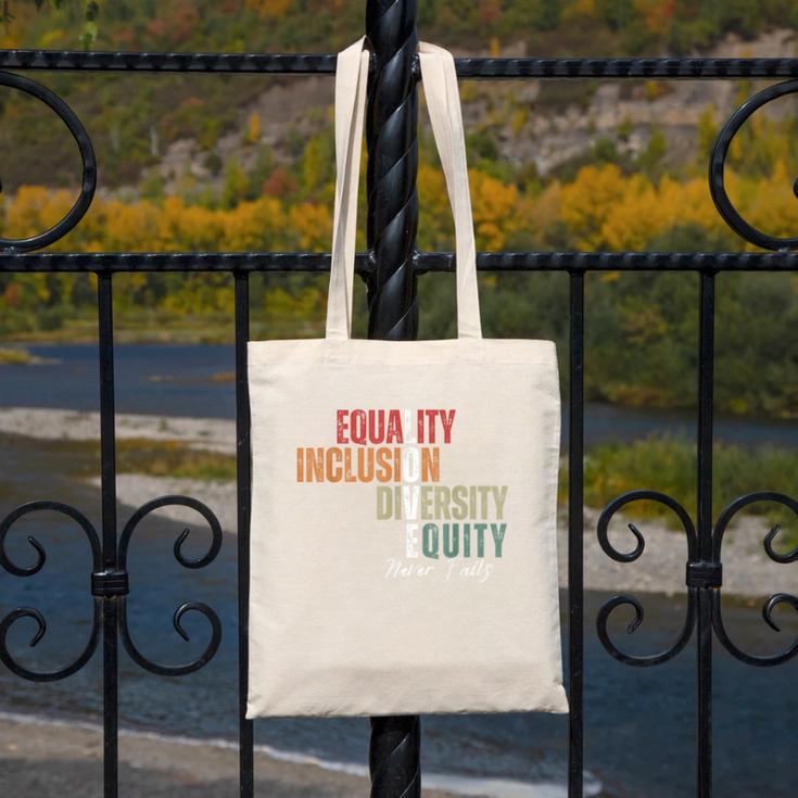 Equality Inclusion Diversity Equity Love Never Fails Teacher Canvas Tote Bag, funny design Equality Inclusion Diversity Equity Love Never Fails Teacher Canvas Tote Bag, funny design
