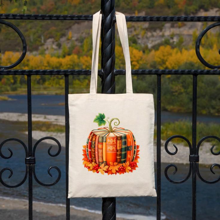 Fall Book Autumn Reading Teacher Halloween Pumpkin Season Canvas Tote Bag, funny design Fall Book Autumn Reading Teacher Halloween Pumpkin Season Canvas Tote Bag, funny design