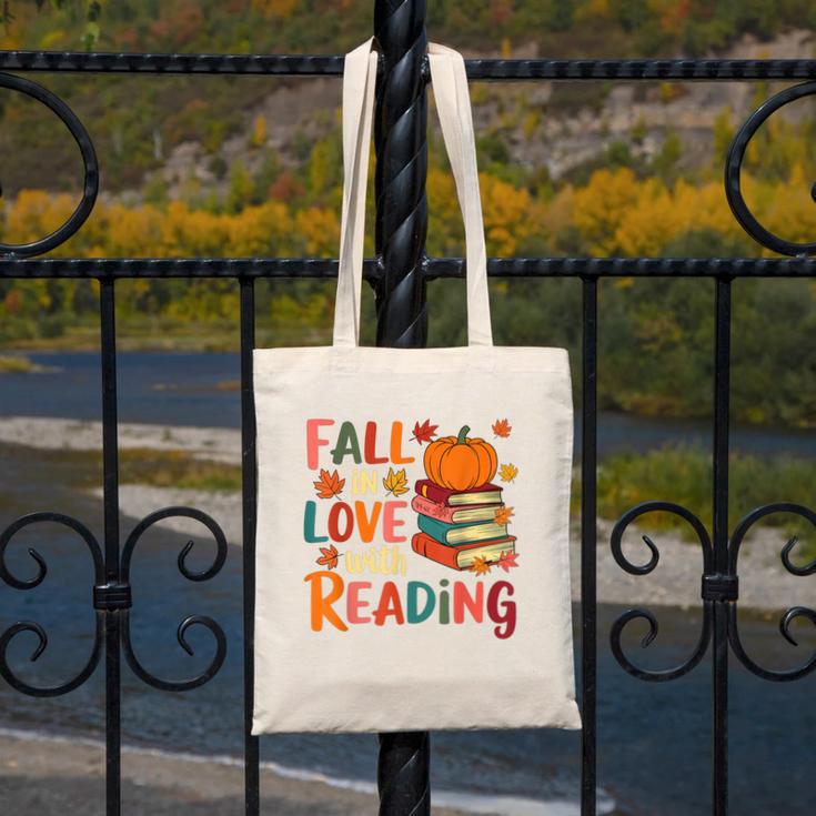 Fall In Love With Reading Autumn Thanksgiving Shirt Teacher Canvas Tote Bag, funny design Fall In Love With Reading Autumn Thanksgiving Shirt Teacher Canvas Tote Bag, funny design