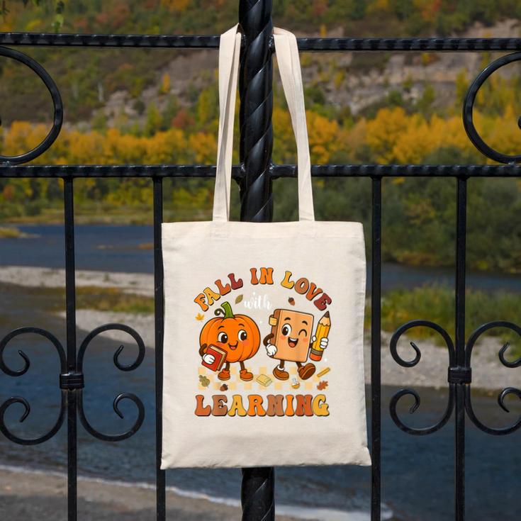 Fall In Love With Reading Book Autumn Pumpkins And Teachers Canvas Tote Bag, funny design Fall In Love With Reading Book Autumn Pumpkins And Teachers Canvas Tote Bag, funny design