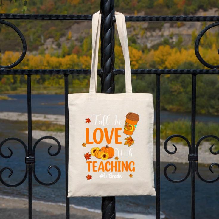 Fall In Love With Teaching 1st Grade Teacher Thanksgiving For Men Women Girls Kids Canvas Tote Bag, funny design Fall In Love With Teaching 1st Grade Teacher Thanksgiving For Men Women Girls Kids Canvas Tote Bag, funny design