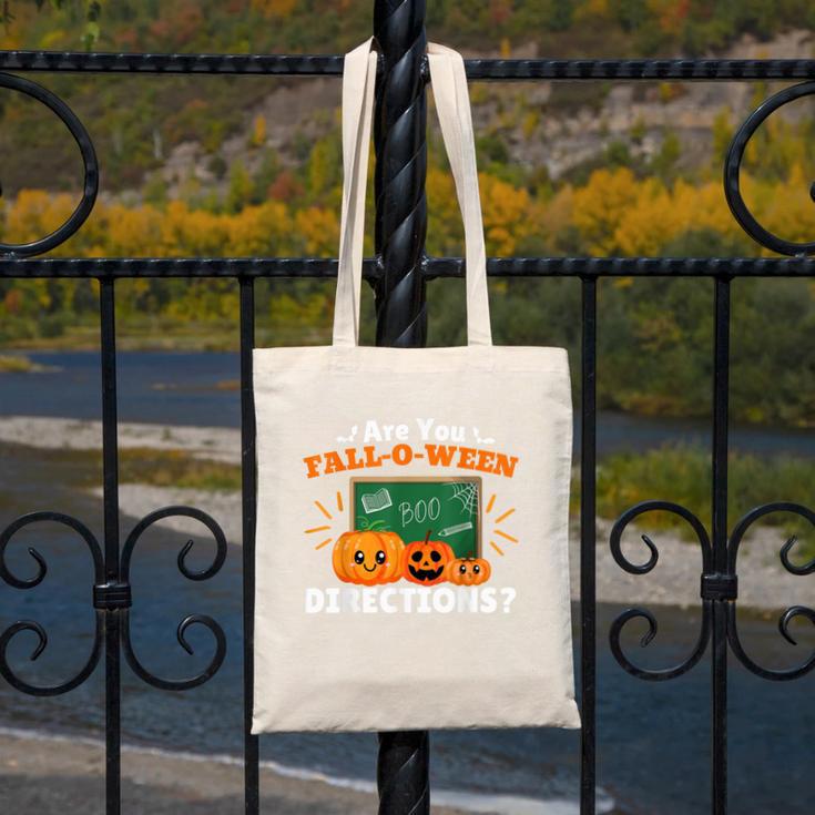 Are You Fall O Ween Directions Halloween Teacher Retro Canvas Tote Bag, funny design Are You Fall O Ween Directions Halloween Teacher Retro Canvas Tote Bag, funny design