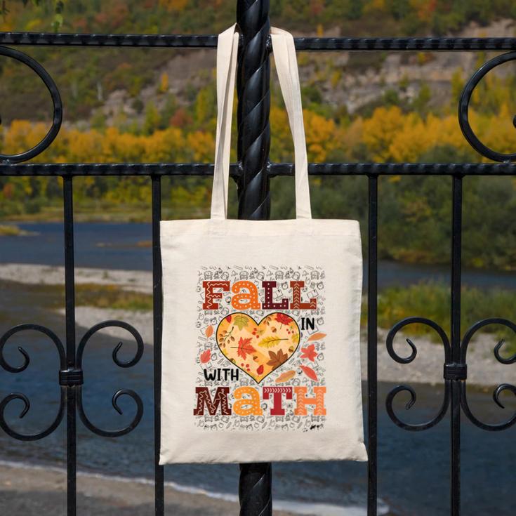 Fall Teacher Fall In Love With Math Math Thanksgiving For Men Women Canvas Tote Bag, funny design Fall Teacher Fall In Love With Math Math Thanksgiving For Men Women Canvas Tote Bag, funny design