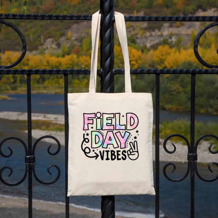 Field Day Vibes For Teacher Kids Happy Field Day 2025 Canvas Tote Bag, funny design Field Day Vibes For Teacher Kids Happy Field Day 2025 Canvas Tote Bag, funny design