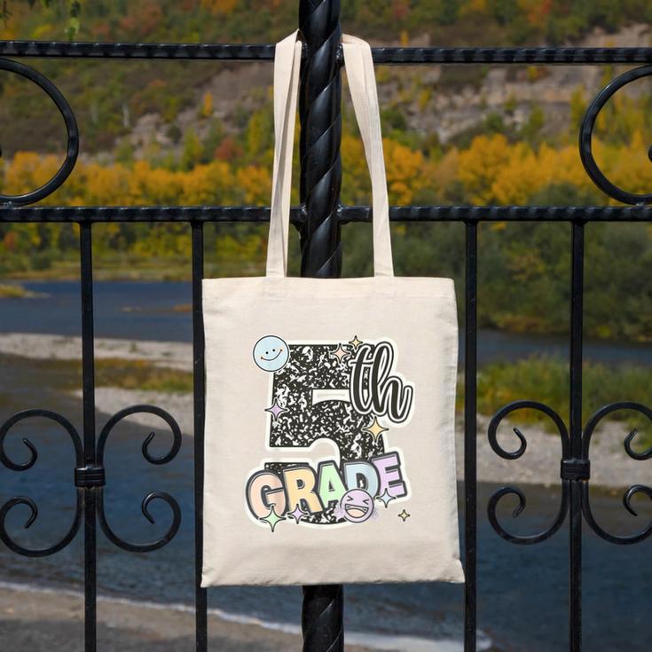 First Day Of Fifth Grade Composition Notebook Teacher Canvas Tote Bag, First Grade Teacher Gifts, funny design First Day Of Fifth Grade Composition Notebook Teacher Canvas Tote Bag, First Grade Teacher Gifts, funny design