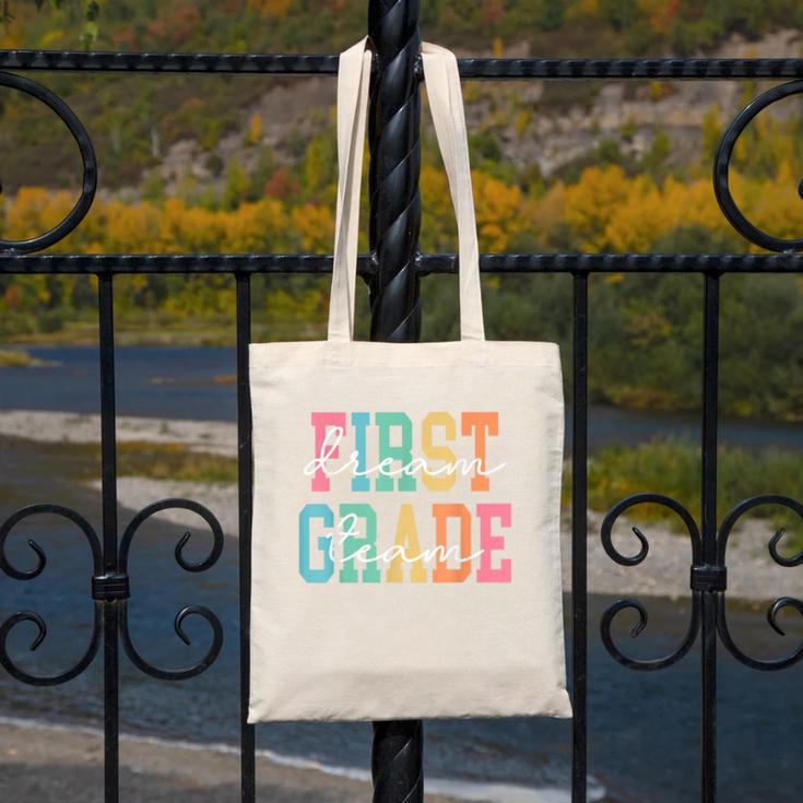 First Grade Dream Team Back To School 1st Grade Teacher Canvas Tote Bag, First Grade Teacher Gifts, funny design First Grade Dream Team Back To School 1st Grade Teacher Canvas Tote Bag, First Grade Teacher Gifts, funny design