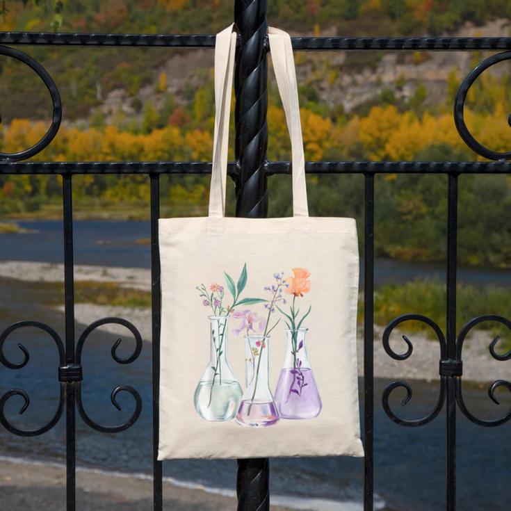 Flowers Test Tube Chemistry Student Science Teacher Women Canvas Tote Bag, Science Teacher Gifts, funny design Flowers Test Tube Chemistry Student Science Teacher Women Canvas Tote Bag, Science Teacher Gifts, funny design