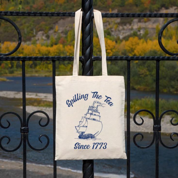 Fun 4th Of July Spilling The Tea Since 1773 History Teacher Canvas Tote Bag, History Teacher Gifts, funny design Fun 4th Of July Spilling The Tea Since 1773 History Teacher Canvas Tote Bag, History Teacher Gifts, funny design
