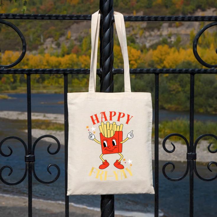 Fun Teacher Happy Fri Yay French Fries Friday Lovers Canvas Tote Bag, funny design Fun Teacher Happy Fri Yay French Fries Friday Lovers Canvas Tote Bag, funny design
