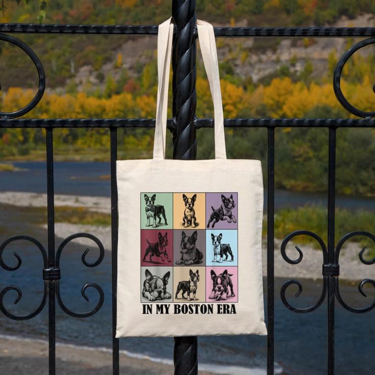 Funny Boston Terrier Quote In My Boston Terrier Era Cool Dog Men Women Canvas Tote Bag, funny design