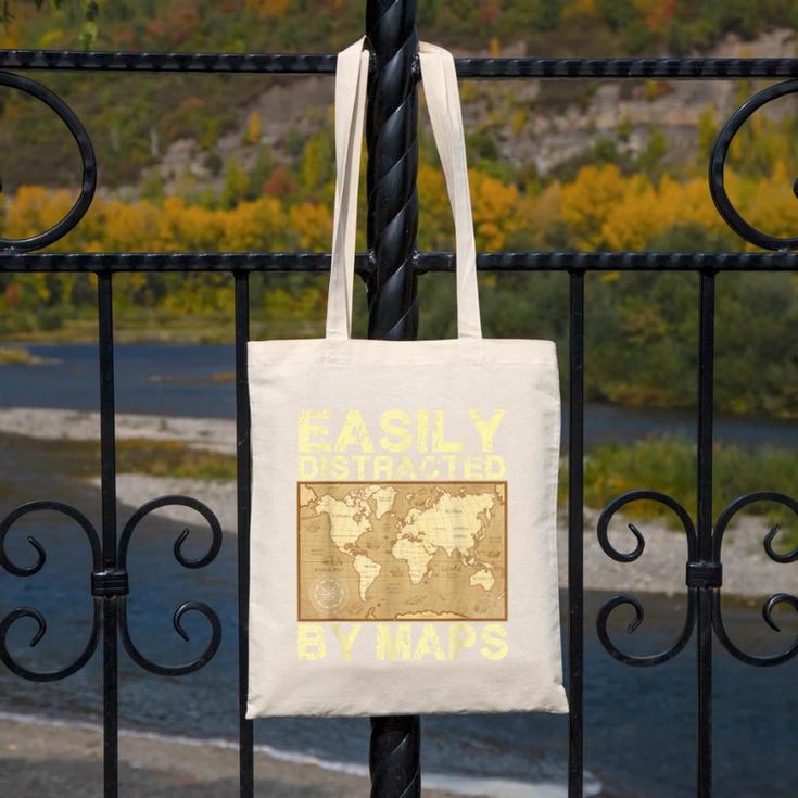 Geography Teacher Easily Distracted By Maps Canvas Tote Bag, funny design Geography Teacher Easily Distracted By Maps Canvas Tote Bag, funny design