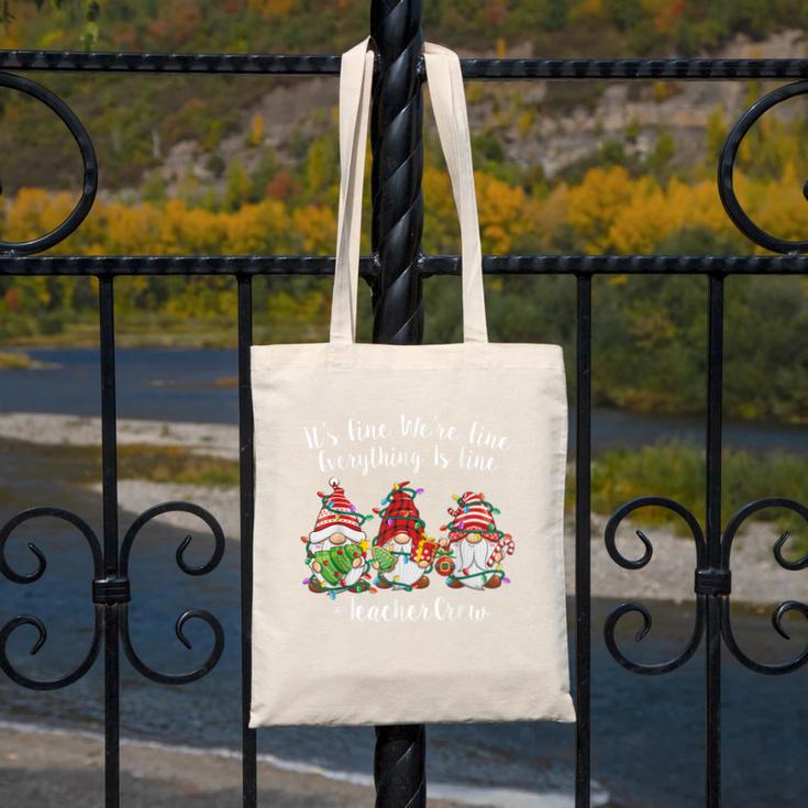 Gnome It's Fine I'm Fine Everything Is Fine Teacher Xmas Canvas Tote Bag, funny design Gnome It's Fine I'm Fine Everything Is Fine Teacher Xmas Canvas Tote Bag, funny design