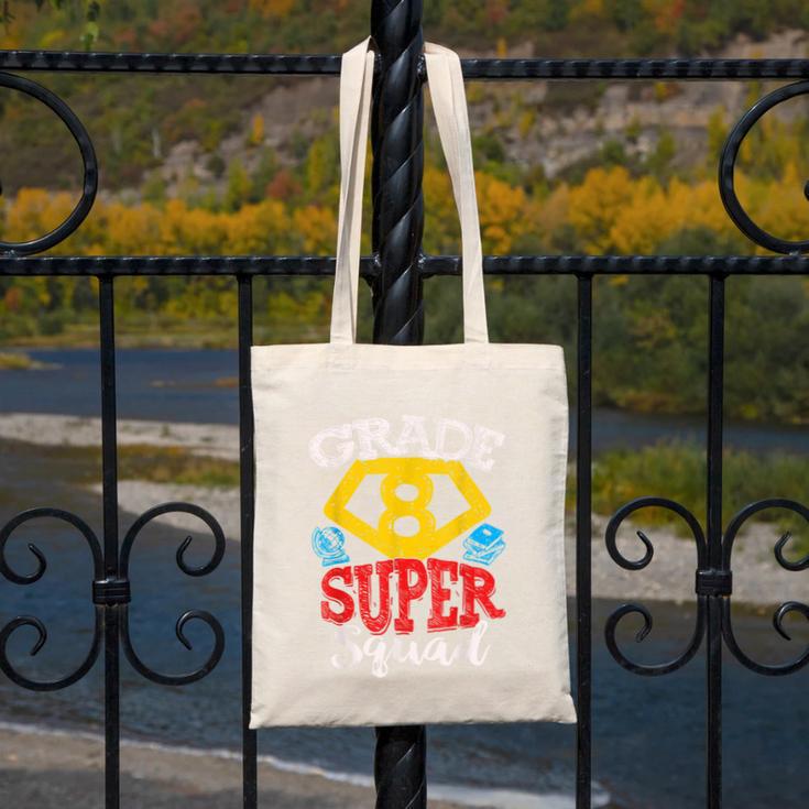 Grade 8 Super Squad Superhero Teacher Team Canvas Tote Bag, Super Teacher Gifts, funny design