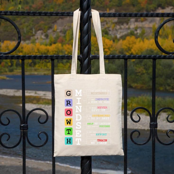 Growth Mindset Shirt Positive School Classroom Teacher Canvas Tote Bag, funny design Growth Mindset Shirt Positive School Classroom Teacher Canvas Tote Bag, funny design