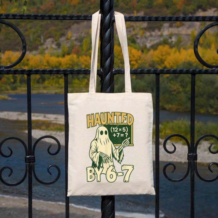 Halloween Costume Haunted By 67 Ghost Math Teacher Professor Canvas Tote Bag, funny design Halloween Costume Haunted By 67 Ghost Math Teacher Professor Canvas Tote Bag, funny design