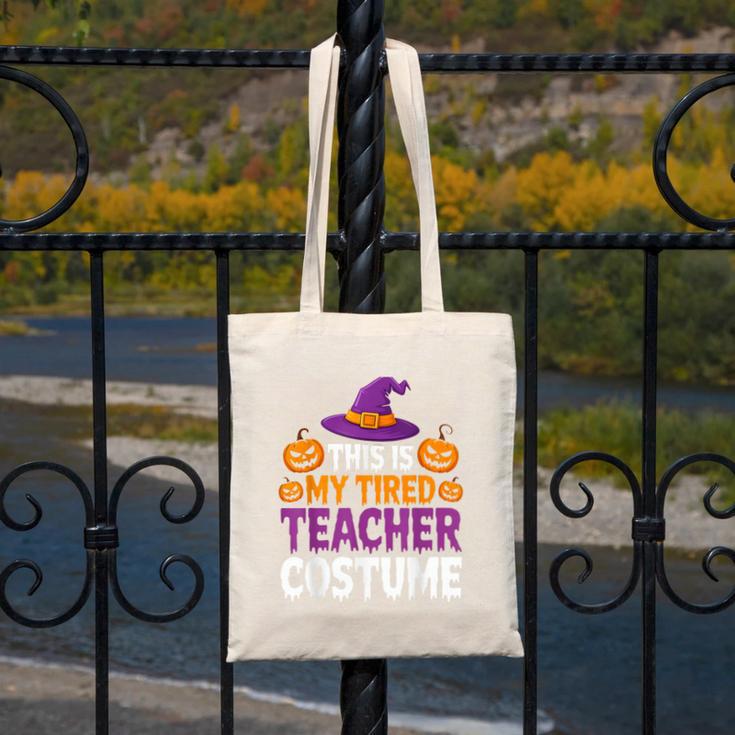 Halloween Costumes For Teachers Tired Teacher Costume Tee Canvas Tote Bag, funny design Halloween Costumes For Teachers Tired Teacher Costume Tee Canvas Tote Bag, funny design