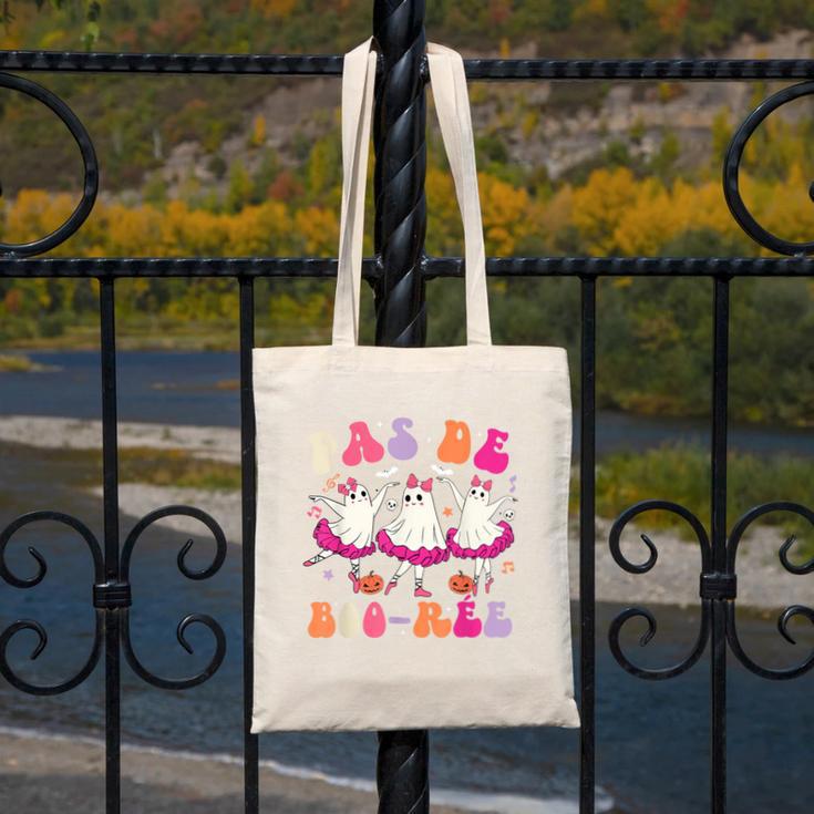 Halloween Dance Teacher Pas De Boo-Ree Ghost Ballet Dancer Canvas Tote Bag, funny design