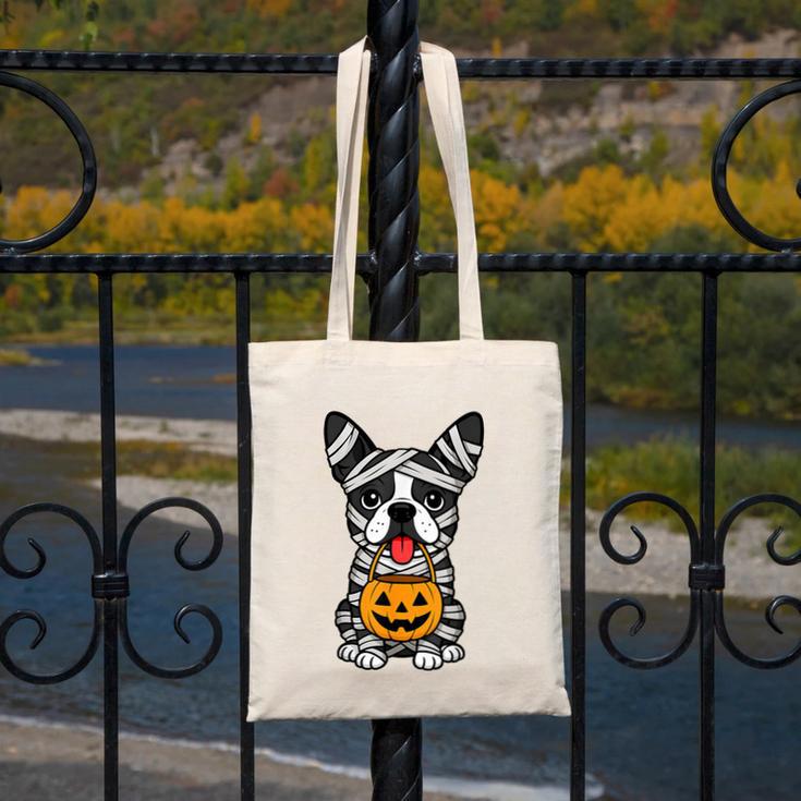 Halloween Dog Boston Terrier Mummy Costume Men Women Kids Canvas Tote Bag, Boston Terrier Halloween Gifts, funny design