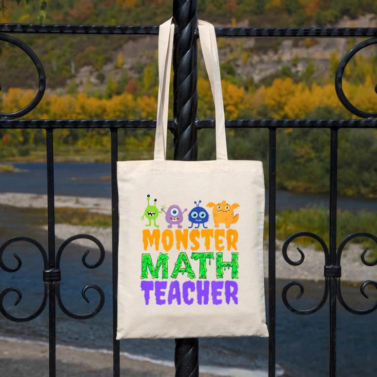 Halloween Monster Math Teacher Men Women Canvas Tote Bag, funny design Halloween Monster Math Teacher Men Women Canvas Tote Bag, funny design