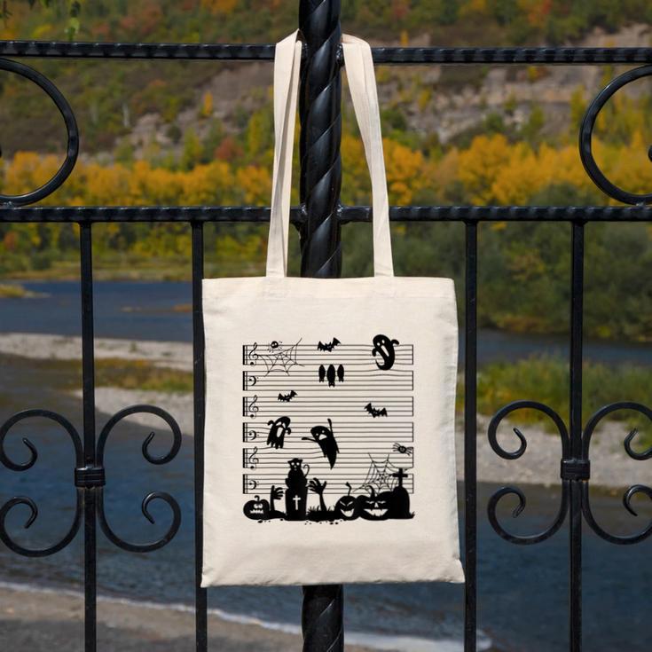 Halloween Music Note Clefs Spooky Ghost For Music Teacher Canvas Tote Bag, funny design Halloween Music Note Clefs Spooky Ghost For Music Teacher Canvas Tote Bag, funny design