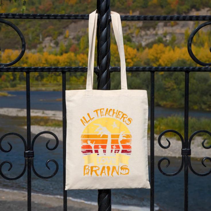 Halloween Teacher Shirt All Teachers Love Brains Halloween Men Women Canvas Tote Bag, funny design Halloween Teacher Shirt All Teachers Love Brains Halloween Men Women Canvas Tote Bag, funny design