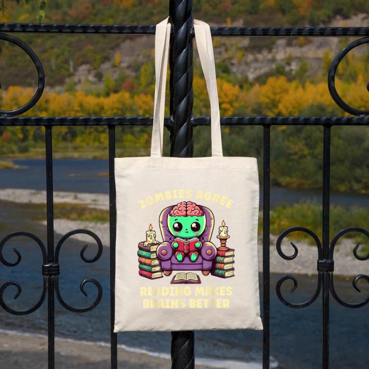 Halloween Teacher Zombie Reading Is Good For Brains Canvas Tote Bag, funny design Halloween Teacher Zombie Reading Is Good For Brains Canvas Tote Bag, funny design