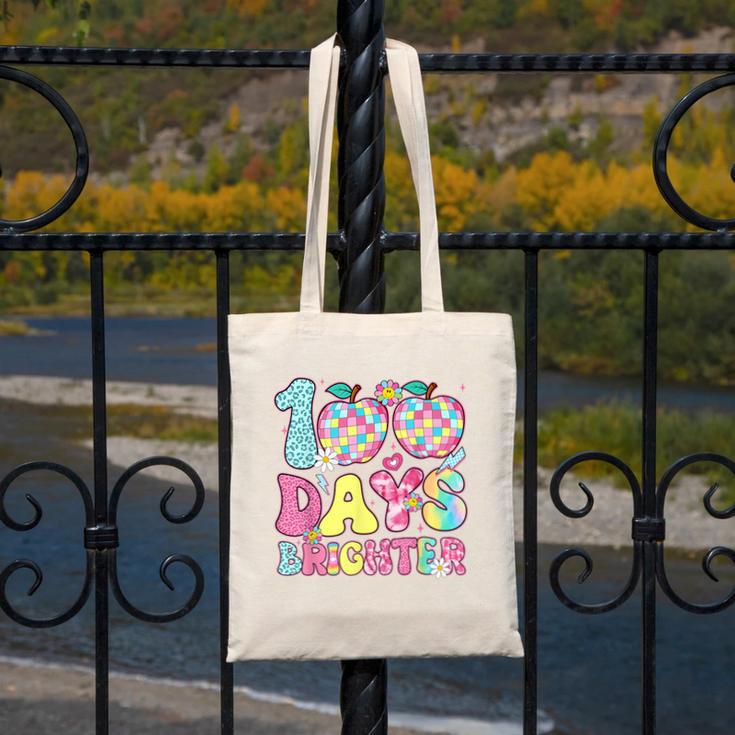 Happy 100th Day Of School 100 Days Brighter Teachers Kids Canvas Tote Bag, funny design Happy 100th Day Of School 100 Days Brighter Teachers Kids Canvas Tote Bag, funny design