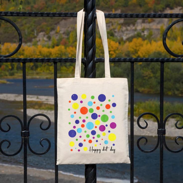 Happy Dot Day 2025 Polka Dot Boys Girls Kids Teacher Dot Day Canvas Tote Bag, funny design