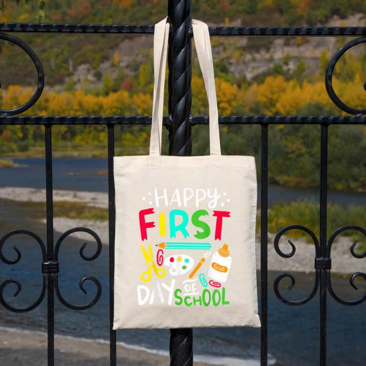 Happy First Day Of School Teacher Back To School Student Canvas Tote Bag, funny design Happy First Day Of School Teacher Back To School Student Canvas Tote Bag, funny design