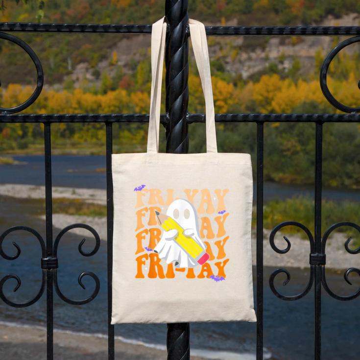 Happy Fri-Yay Friday Lovers Groovy Teacher Life Halloween Canvas Tote Bag, Groovy Teacher Gifts, funny design Happy Fri-Yay Friday Lovers Groovy Teacher Life Halloween Canvas Tote Bag, Groovy Teacher Gifts, funny design