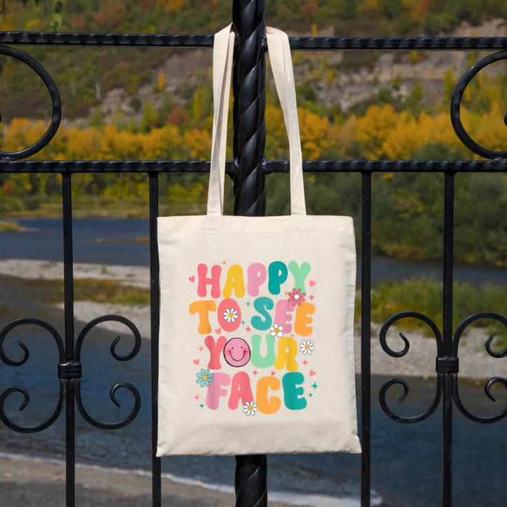 Happy To See Your Face Teacher Disco Ball Back To School Canvas Tote Bag, funny design Happy To See Your Face Teacher Disco Ball Back To School Canvas Tote Bag, funny design