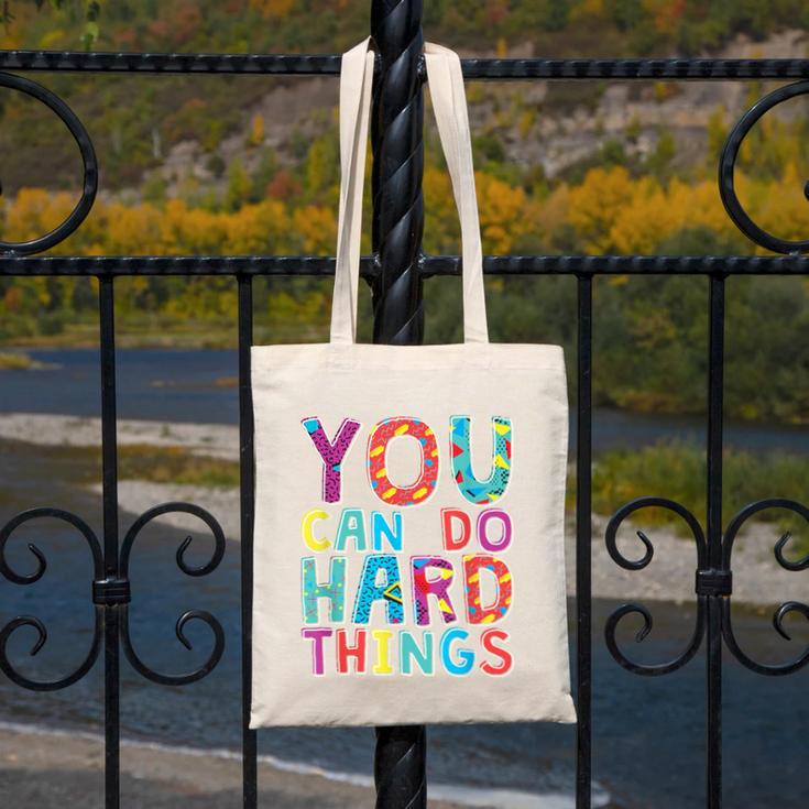You Can Do Hard Things School Student Teachers Canvas Tote Bag, funny design You Can Do Hard Things School Student Teachers Canvas Tote Bag, funny design