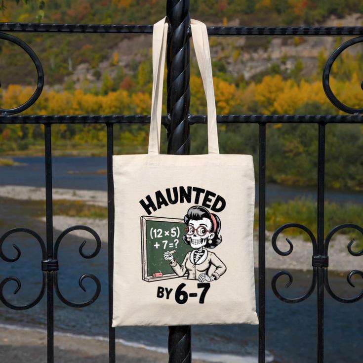 Haunted 67 Skeleton Math Teacher Halloween Costume Math Pun Canvas Tote Bag, funny design Haunted 67 Skeleton Math Teacher Halloween Costume Math Pun Canvas Tote Bag, funny design
