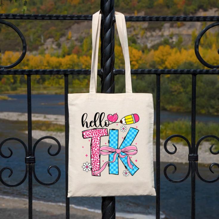 Hello TK Transitional Kindergarten Back To School Teacher Canvas Tote Bag, funny design Hello TK Transitional Kindergarten Back To School Teacher Canvas Tote Bag, funny design