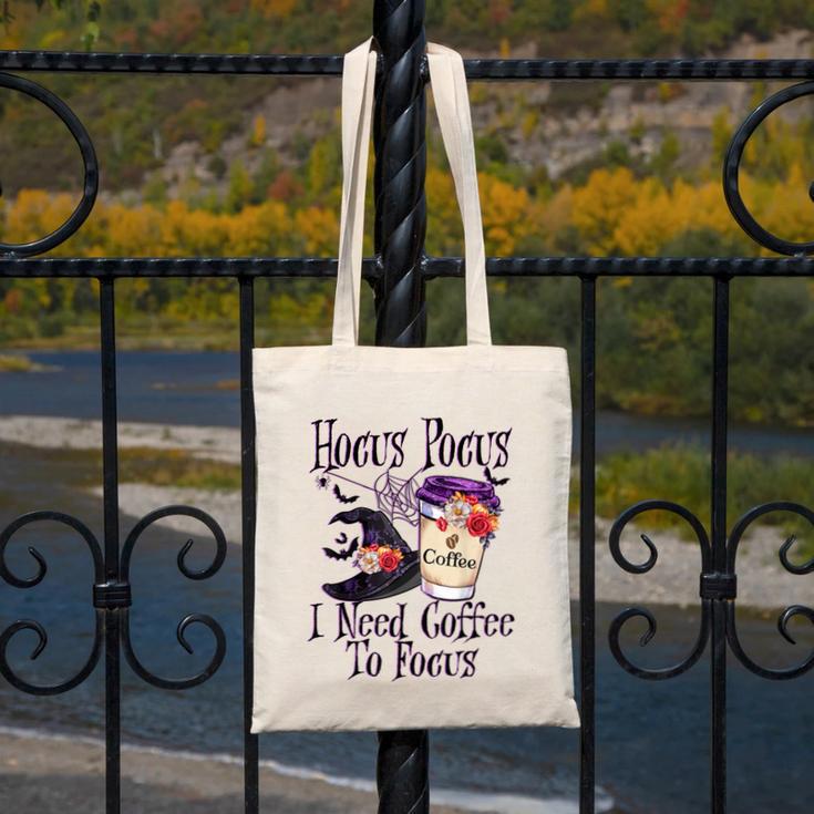 Hocus Pocus I Need Coffee To Focus Halloween Teacher Canvas Tote Bag, funny design Hocus Pocus I Need Coffee To Focus Halloween Teacher Canvas Tote Bag, funny design