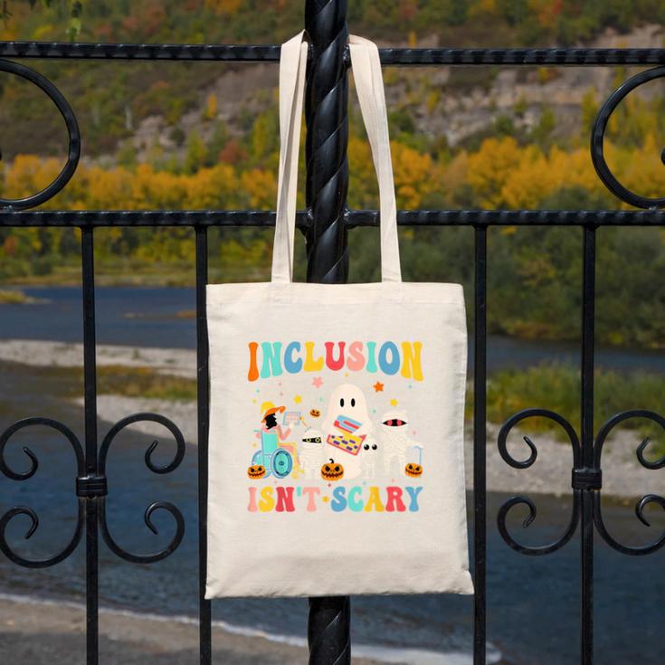 Inclusion Isn't Scary SLP Halloween Sped Teacher Therapy Canvas Tote Bag, funny design Inclusion Isn't Scary SLP Halloween Sped Teacher Therapy Canvas Tote Bag, funny design